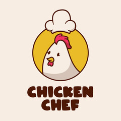 fun and cute chicken logo mascot
