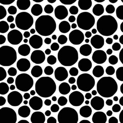 Seamless pattern. Vector background of circles of different sizes, handicraft.