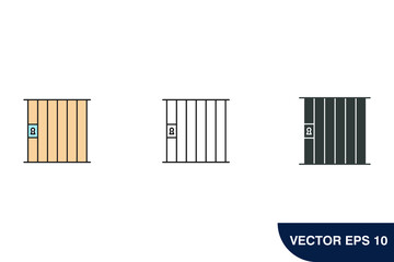 prison icons  symbol vector elements for infographic web