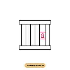prison icons  symbol vector elements for infographic web