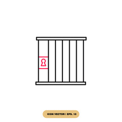 prison icons  symbol vector elements for infographic web