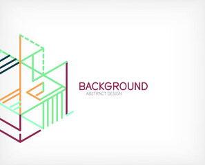 Abstract background. Color lines on white background. Linear abstract composition. Techno or business concept for wallpaper, banner, background, landing page