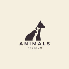 pet shop  dog and cat logo vector icon symbol illustration design