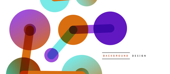 Abstract background. Round dots connected by lines. Trendy techno business template for wallpaper, banner, background or landing