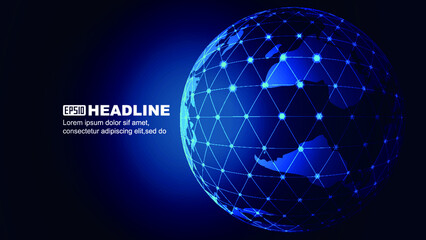 Point line surface link hollow creative earth vector material