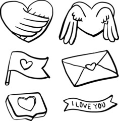 Love doodle hand drawn illustration
