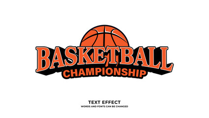 editable 3D style basketball text effect