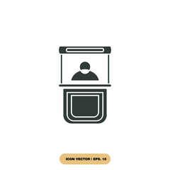 Naklejka premium promo stand icons symbol vector elements for infographic web