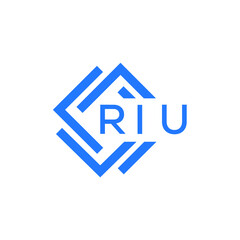 RIU technology letter logo design on white  background. RIU creative initials technology letter logo concept. RIU technology letter design.
