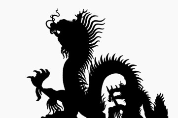 Silhouette statue of chinese dragon