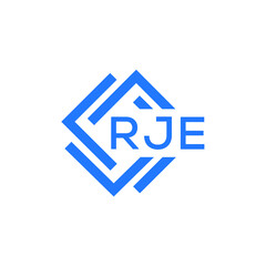 RJE technology letter logo design on white  background. RJE creative initials technology letter logo concept. RJE technology letter design.
