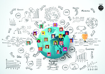 Sketch plan Business icon various - think creativity modern Idea and Concept illustration -Vector