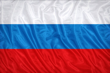 Russia flag pattern on the fabric texture ,vintage style