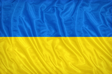 Ukraine flag pattern on the fabric texture ,vintage style