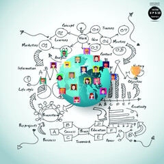 Sketch plan Business icon various - think creativity modern Idea and Concept illustration -Vector