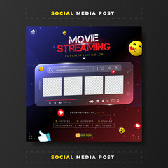 Movie streaming promotion sale for social media post