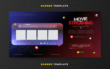 Movie streaming promotion sale banner template