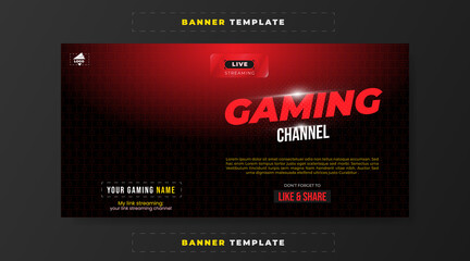 Gaming channel promotion banner template
