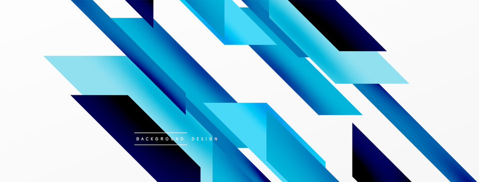Minimal geometric abstract background. Dynamic 3d lines composition. Trendy techno business template for wallpaper, banner, background or landing