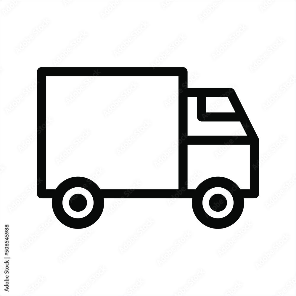 Wall mural Simple truck silhouette, delivery icon, on white background, eps 10.