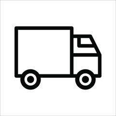 Fototapeta premium Simple truck silhouette, delivery icon, on white background, eps 10.