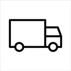 Simple truck silhouette, delivery icon, on white background, eps 10.