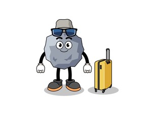 stone mascot doing vacation