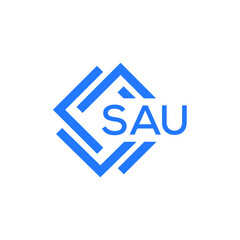 SAU technology letter logo design on white   background. SAU creative initials technology letter logo concept. SAU technology letter design.