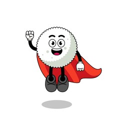 rice ball cartoon with flying superhero