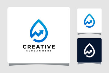 Water Droplets Up Arrow Logo Template Design Inspiration