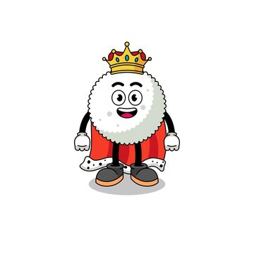 Mascot Illustration of rice ball king