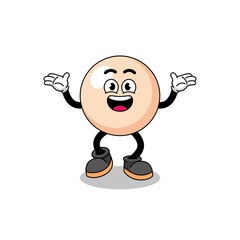 pearl cartoon searching with happy gesture