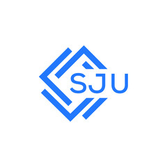 SJU technology letter logo design on white  background. SJU creative initials technology letter logo concept. SJU technology letter design.
