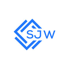 SJW technology letter logo design on white  background. SJW creative initials technology letter logo concept. SJW technology letter design.
