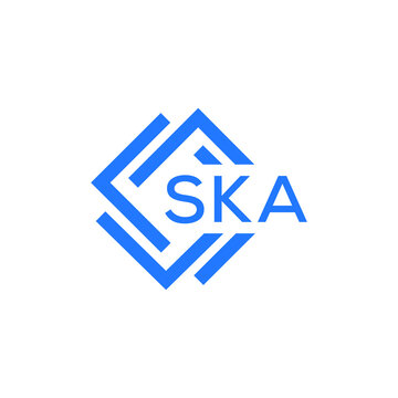 SKA technology letter logo design on white  background. SKA creative initials technology letter logo concept. SKA technology letter design.
