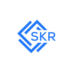 SKR technology letter logo design on white  background. SKR creative initials technology letter logo concept. SKR technology letter design.
