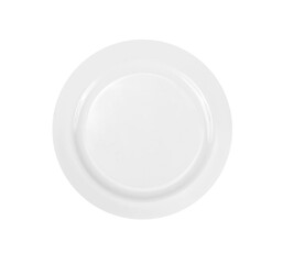 empty white plate isolated on white background