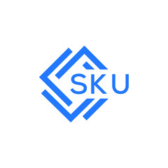 SKU technology letter logo design on white  background. SKU creative initials technology letter logo concept. SKU technology letter design.
