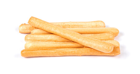 bread sticks on white background