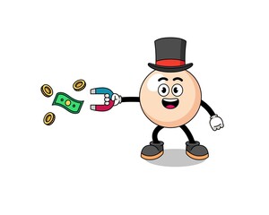 Fototapeta na wymiar Character Illustration of pearl catching money with a magnet