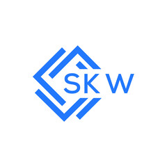 SKW technology letter logo design on white  background. SKW creative initials technology letter logo concept. SKW technology letter design.
