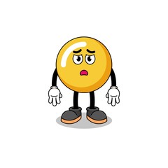 egg yolk cartoon illustration with sad face