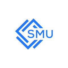 SMU technology letter logo design on white  background. SMU creative initials technology letter logo concept. SMU technology letter design.
