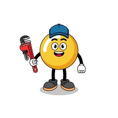 egg yolk illustration cartoon as a plumber