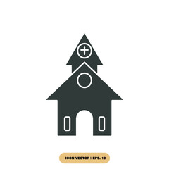 church building icons  symbol vector elements for infographic web
