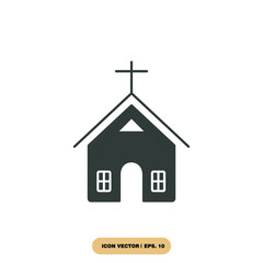 church building icons  symbol vector elements for infographic web