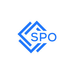 SPO technology letter logo design on white  background. SPO creative initials technology letter logo concept. SPO technology letter design.