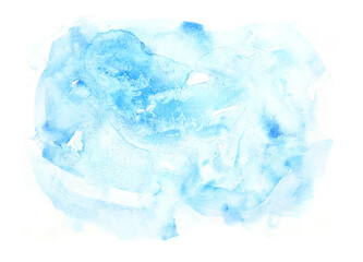 Abstract watercolor hand painted background. Art creative painting background. Wet brush strokes isolated on white.