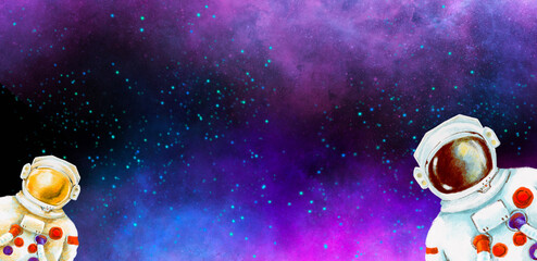 astronaut spacesuit universe artistic sketh illustration painting style