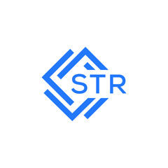 STR technology letter logo design on white  background. STR creative initials technology letter logo concept. STR technology letter design.
